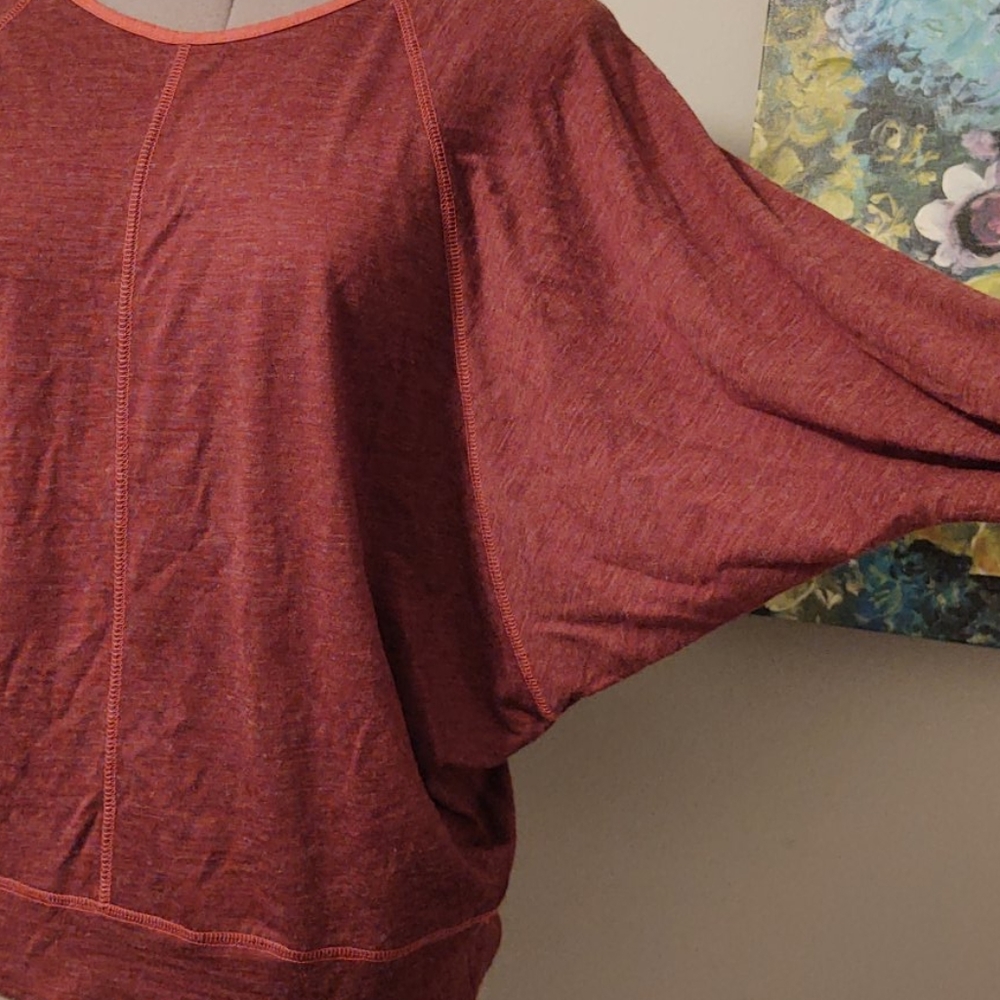 PrAna Amanda Dolman Sleeve Wool Blend Top Raisin - Picture 2 of 10